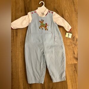 Petit Ami Light Blue Reindeer John John